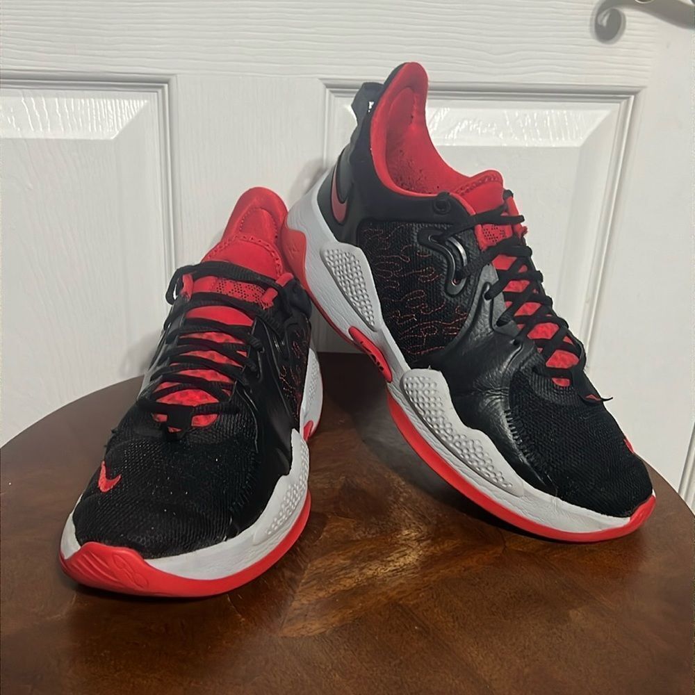 🔥🏀 NIKE PG 5 Bred 2021 Basketball Shoes‎ - Men Sz 9.5  🏀🔥